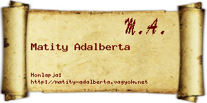 Matity Adalberta névjegykártya